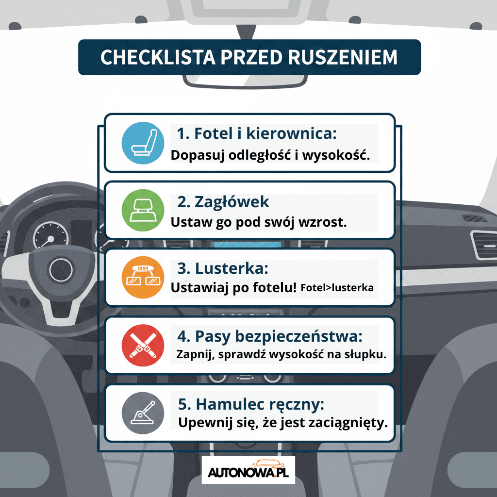 ustawienie fotela i lusterek